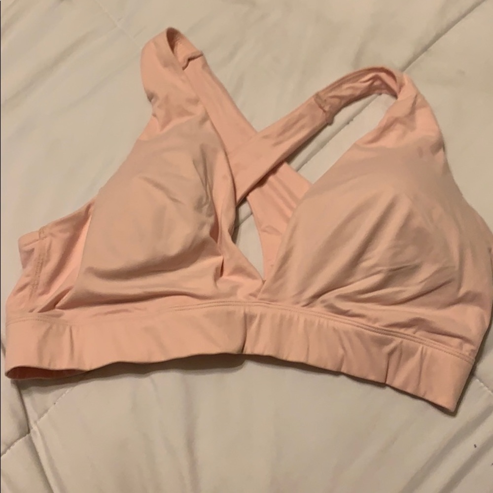Light pink sports bra